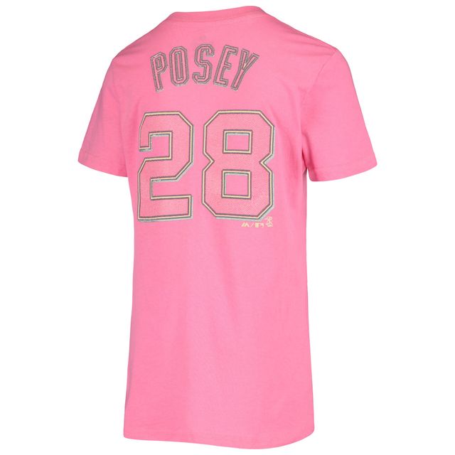 Majestic Buster Posey - T-shirt rose pour jeune avec nom et numéro des Giants de San Francisco