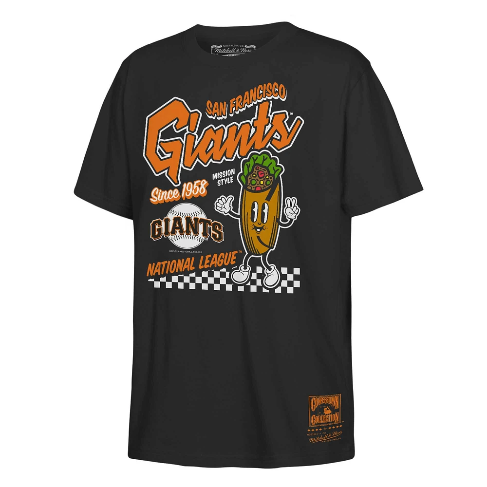 Youth Mitchell & Ness Black San Francisco Giants Cooperstown Collection Food Concessions T-Shirt