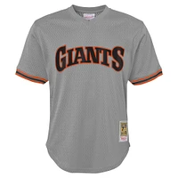 Maillot d'entraînement au bâton en maille pour jeunes Mitchell & Ness Will Clark Grey San Francisco Giants Cooperstown Collection