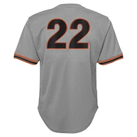 Maillot d'entraînement au bâton en maille pour jeunes Mitchell & Ness Will Clark Grey San Francisco Giants Cooperstown Collection