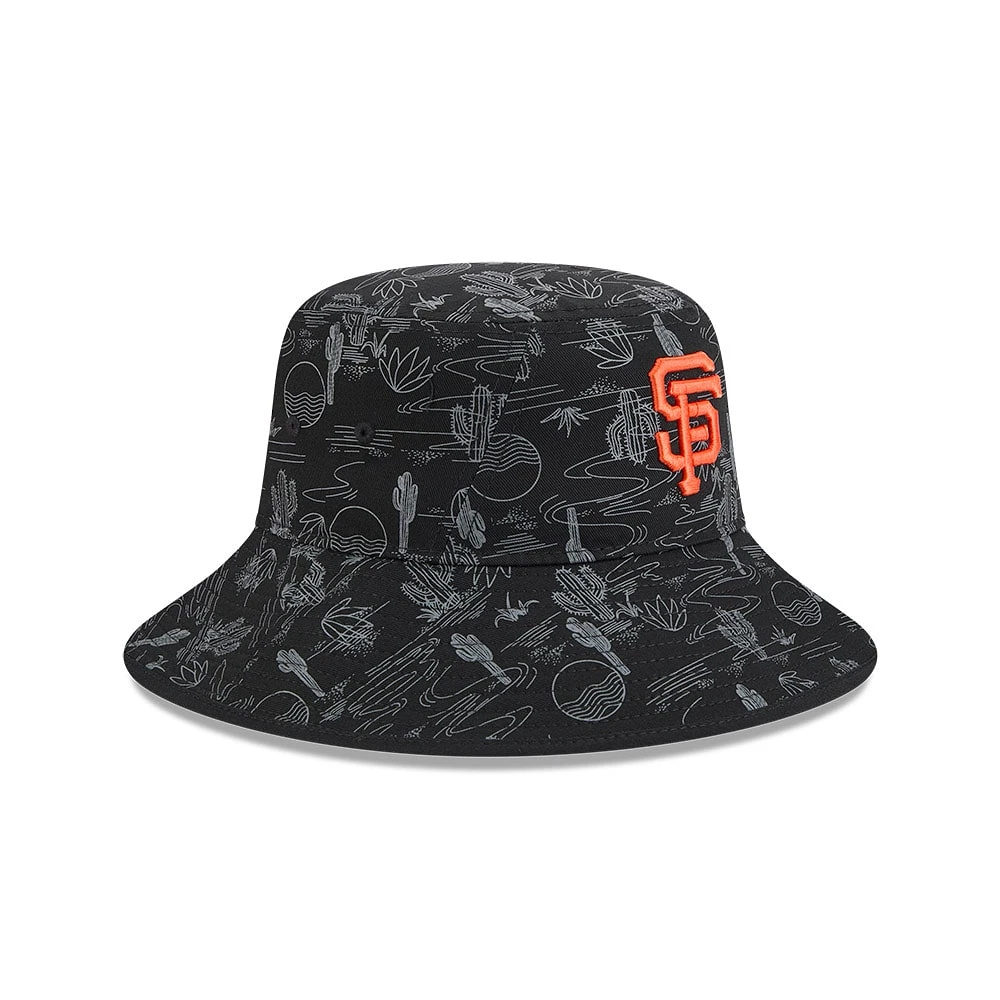 Youth New Era  Black San Francisco Giants 2025 Spring Training All Over Print Bucket Hat