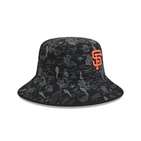 Youth New Era  Black San Francisco Giants 2025 Spring Training All Over Print Bucket Hat