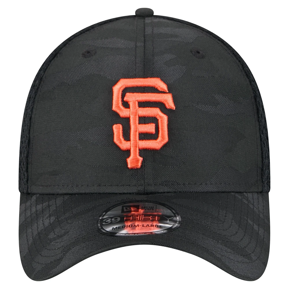 Youth New Era Black San Francisco Giants Camo 39THIRTY Flex-Fit Hat