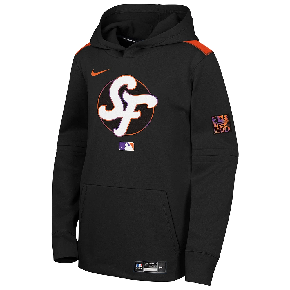 Youth Nike  Black San Francisco Giants 2025 City Connect Authentic Collection Performance Pullover Hoodie