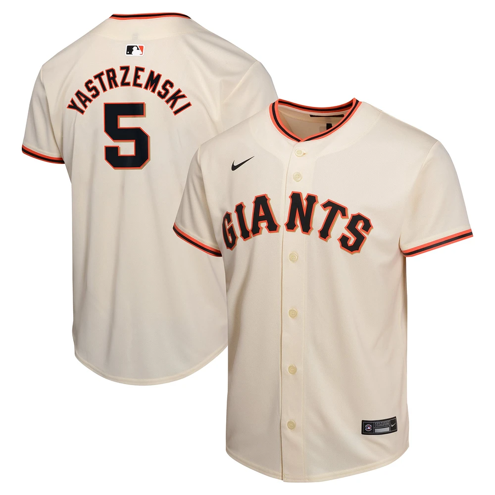 Maillot Nike Mike Yastrzemski pour jeunes, crème, joueur de jeu à domicile des Giants San Francisco