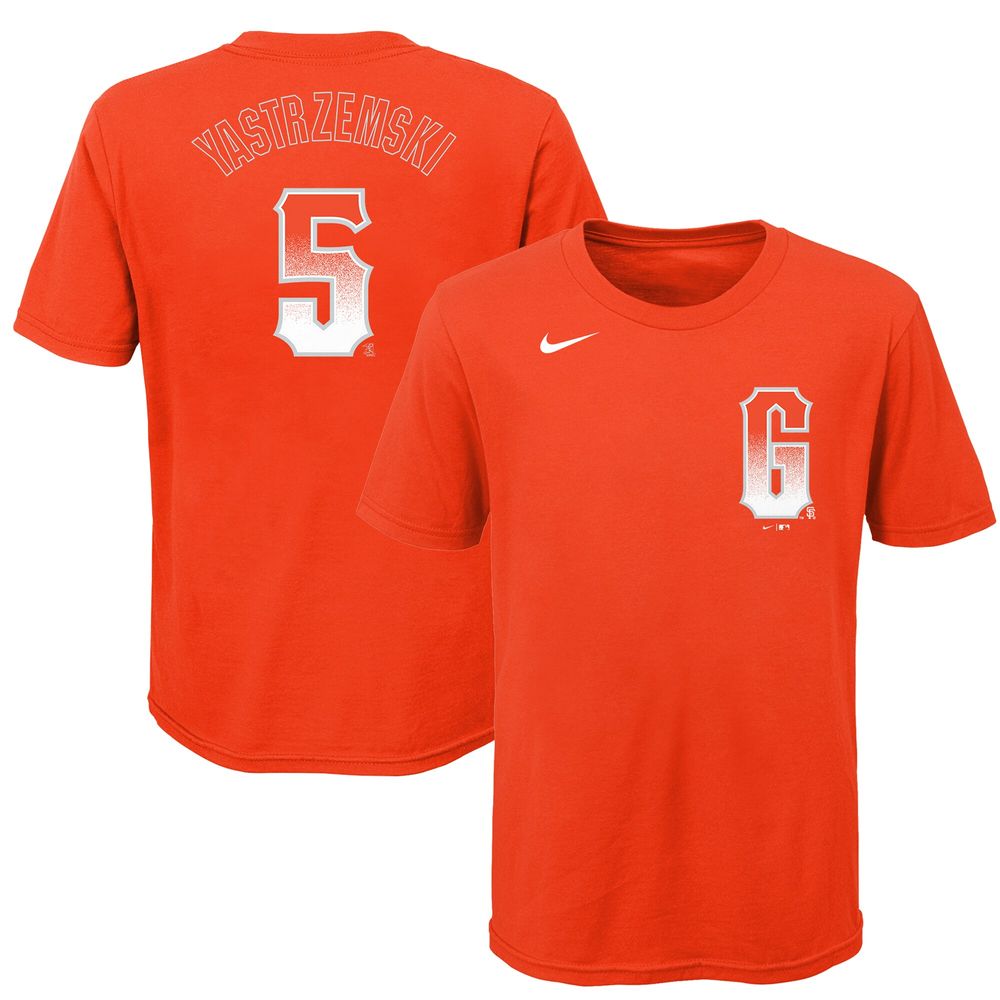 Youth Nike Mike Yastrzemski Orange San Francisco Giants City Connect Name & Number T-Shirt