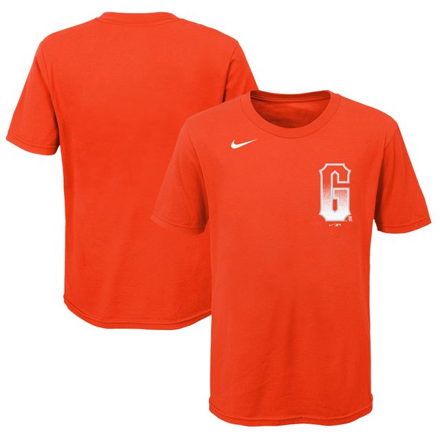 T-shirt Nike orange pour jeunes des Giants de San Francisco City Connect avec le mot-symbole