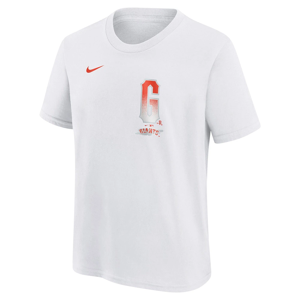 T-shirt Nike blanc pour jeunes des Giants de San Francisco City Connect avec le mot-symbole