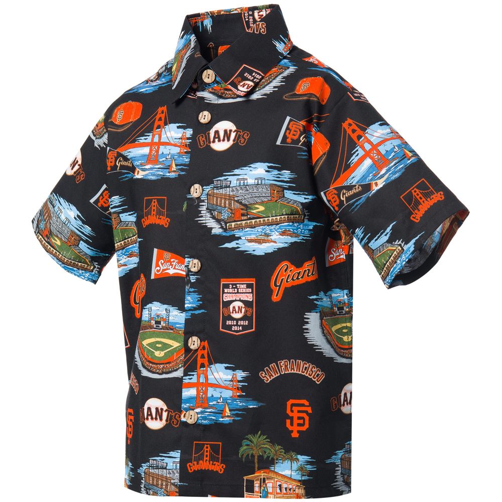 Youth Reyn Spooner Black San Francisco Giants Scenic Button-Up Shirt