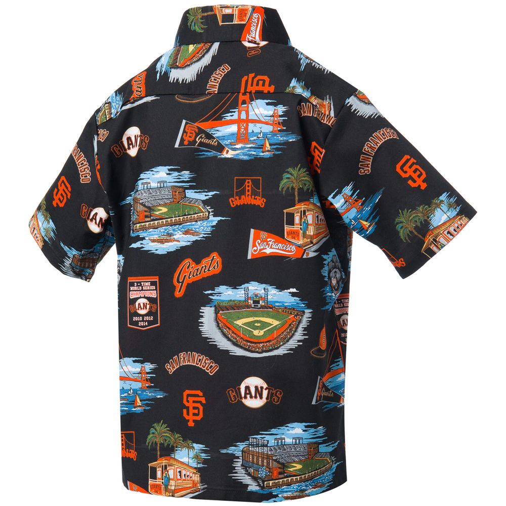 Youth Reyn Spooner Black San Francisco Giants Scenic Button-Up Shirt