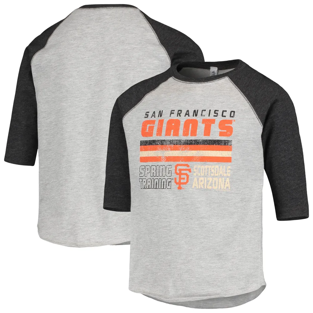 Lids San Francisco Giants Soft as a Grape Youth Spring Training Faded Bar  Raglan 3/4-Sleeve T-Shirt - Heathered Gray