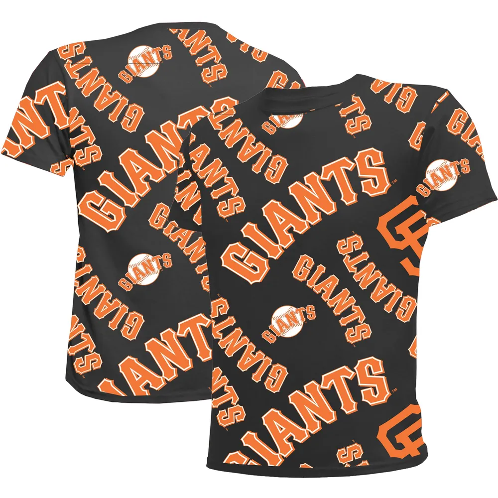 Stitches Youth Stitches Black San Francisco Giants Allover Team T-Shirt