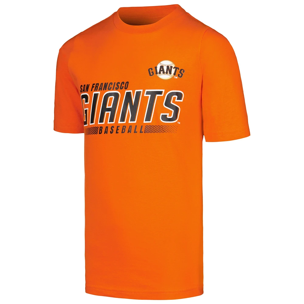 Ensemble de trois t-shirts Stitches pour jeunes gris chiné/orange/noir des Giants San Francisco