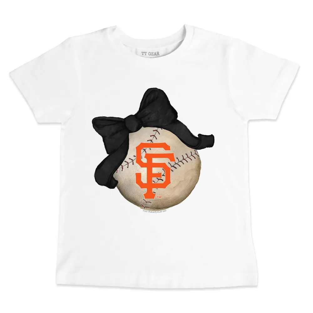 Lids San Francisco Giants Tiny Turnip Youth Baseball Bow T-Shirt - White