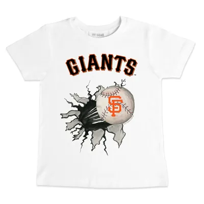 San Francisco Giants Tiny Turnip Youth Baseball Tear 3/4-Sleeve Raglan T- Shirt - White/Black