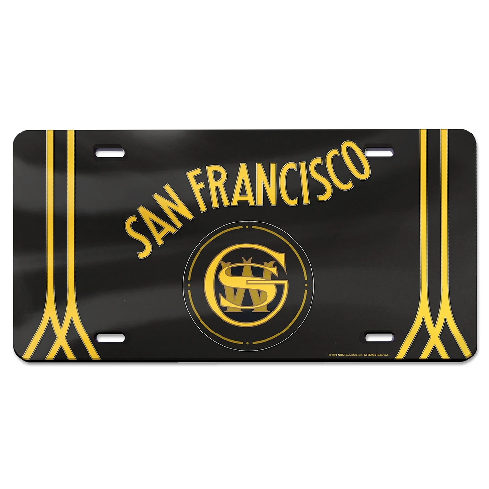 WinCraft Golden State Warriors / City Edition Laser Cut Acrylic License Plate