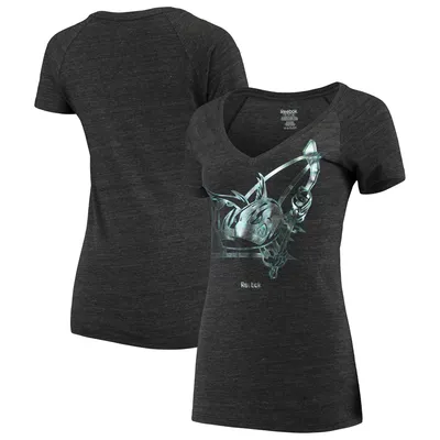San Jose Barracuda Reebok Women's Cuda Oil Foiled T-Shirt - Black