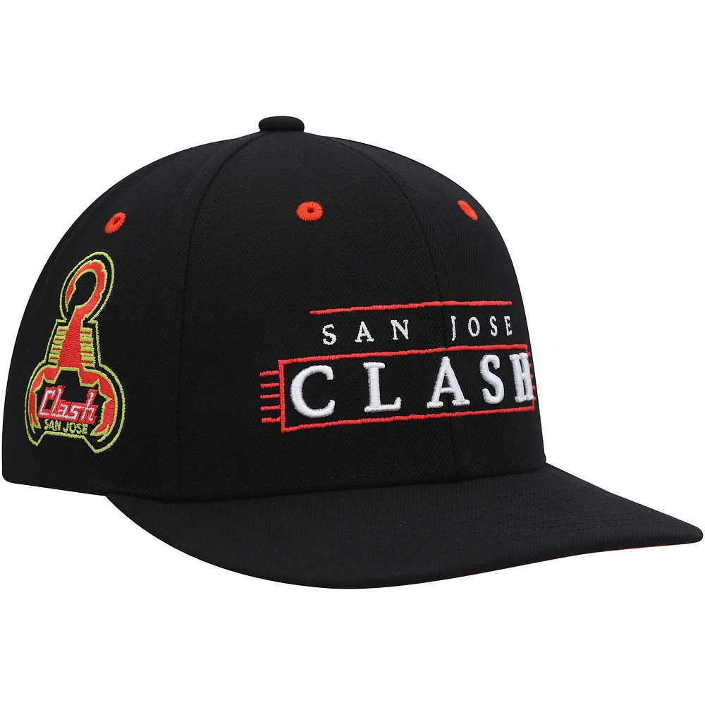 Casquette Snapback LOFI Pro Mitchell & Ness San Jose Clash noire pour homme