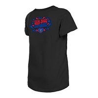 Girls Youth New Era Black San Jose Earthquakes Bubble Heart T-Shirt
