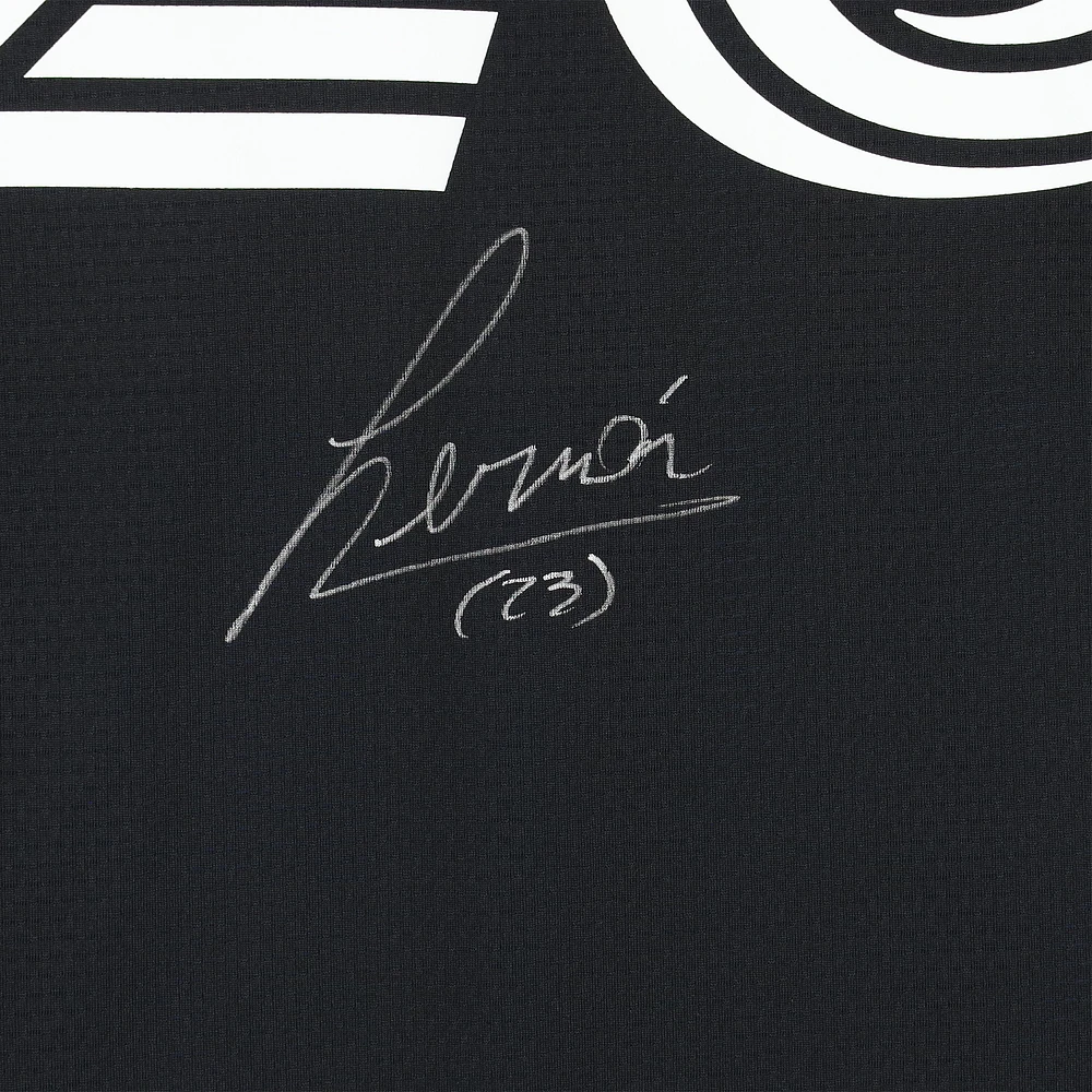 Maillot adidas bleu/noir dédicacé Hernán López des San Jose Earthquakes #23, utilisé lors du match, saison 2024 de la MLS - Taille M