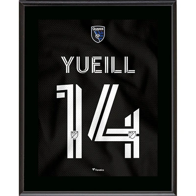Jackson Yueill San Jose Earthquakes 10.5" x 13" Active Fault Jersey Style Number 14 Sublimated Plaque