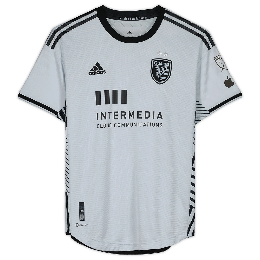 Jackson Yueill San Jose Earthquakes Autographed Match-Used #14 Gray Jersey from the 2023 MLS Season