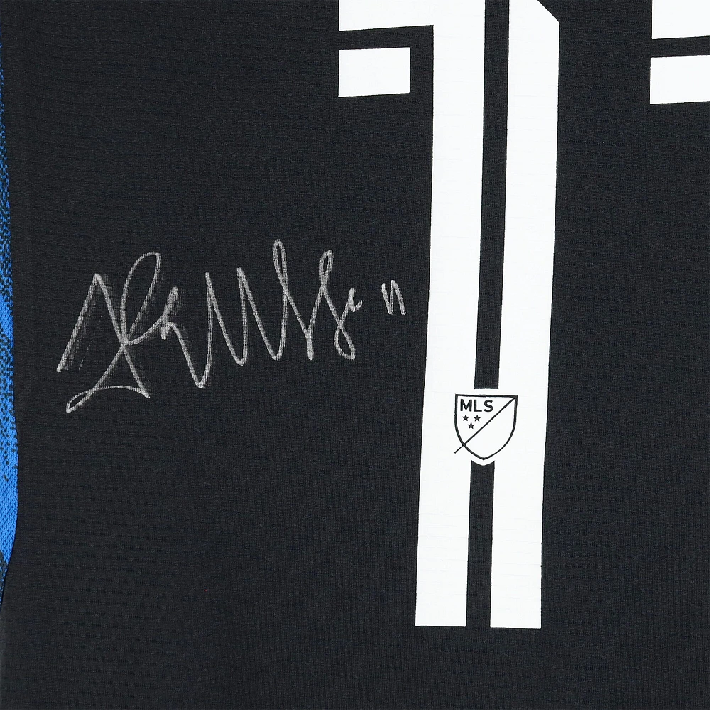 Maillot adidas bleu/noir dédicacé par Jeremy Ebobisse des San Jose Earthquakes n° 11 , utilisé lors du match de la saison 2024 de la MLS - Taille M