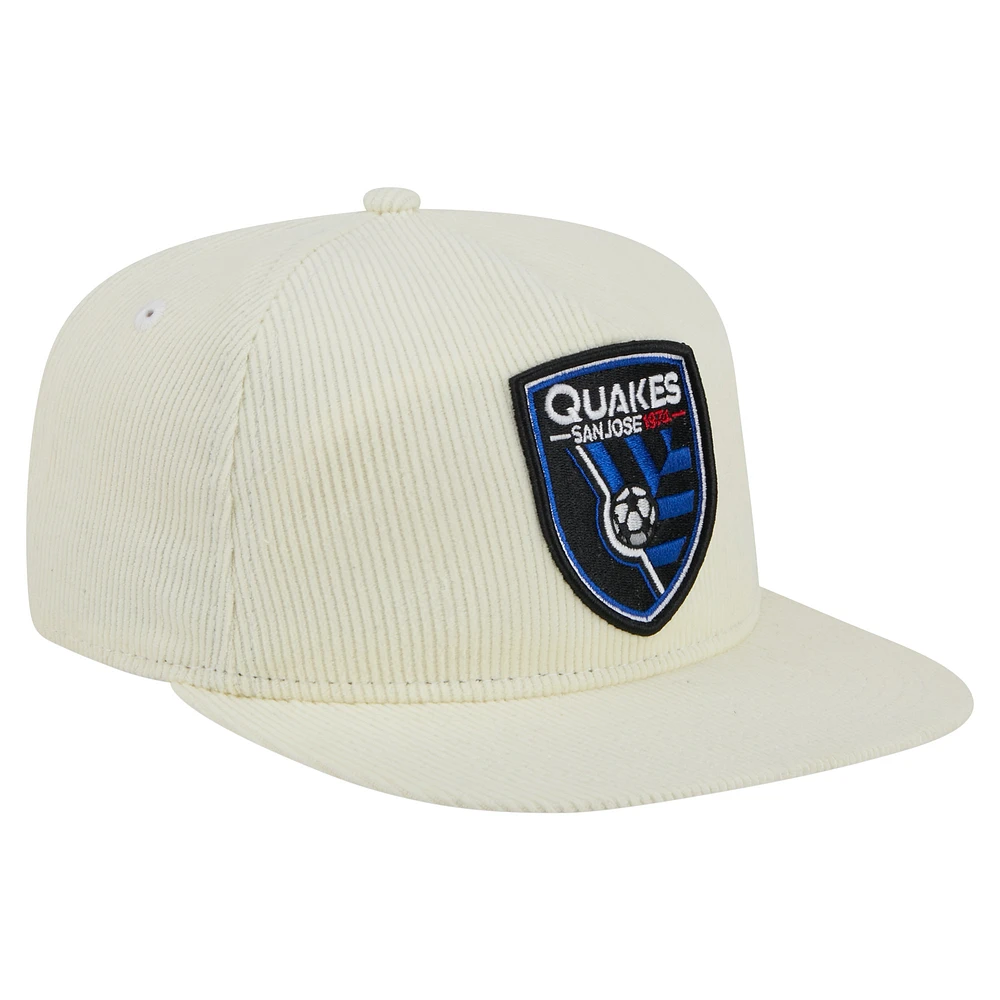 Men's New Era  Cream San Jose Earthquakes 2025 Kickoff Snapback Golfer Hat