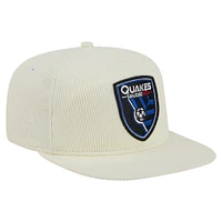 Men's New Era  Cream San Jose Earthquakes 2025 Kickoff Snapback Golfer Hat