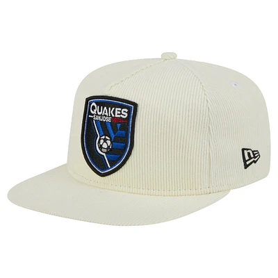 Men's New Era  Cream San Jose Earthquakes 2025 Kickoff Snapback Golfer Hat