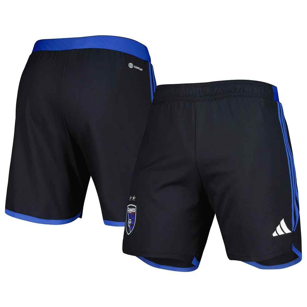 Short adidas San Jose Earthquakes 2023 extérieur AEROREADY Authentic pour homme, noir