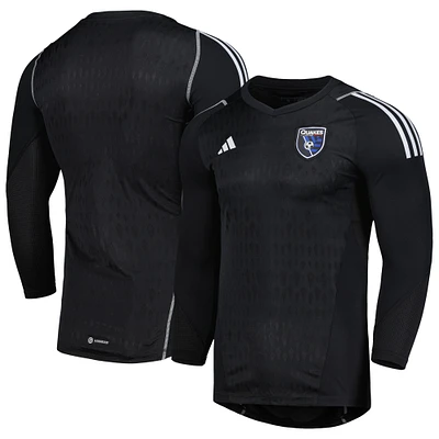 Réplique de maillot à manches longues Gardien but adidas San Jose Earthquakes 2023 noir pour homme