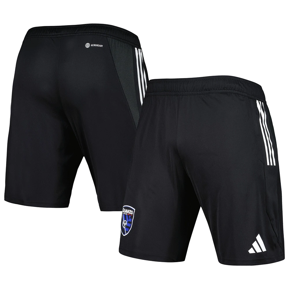 Short d'entraînement adidas San Jose Earthquakes 2023 On-Field AEROREADY noir pour homme