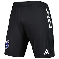 Short d'entraînement adidas San Jose Earthquakes 2023 On-Field AEROREADY noir pour homme