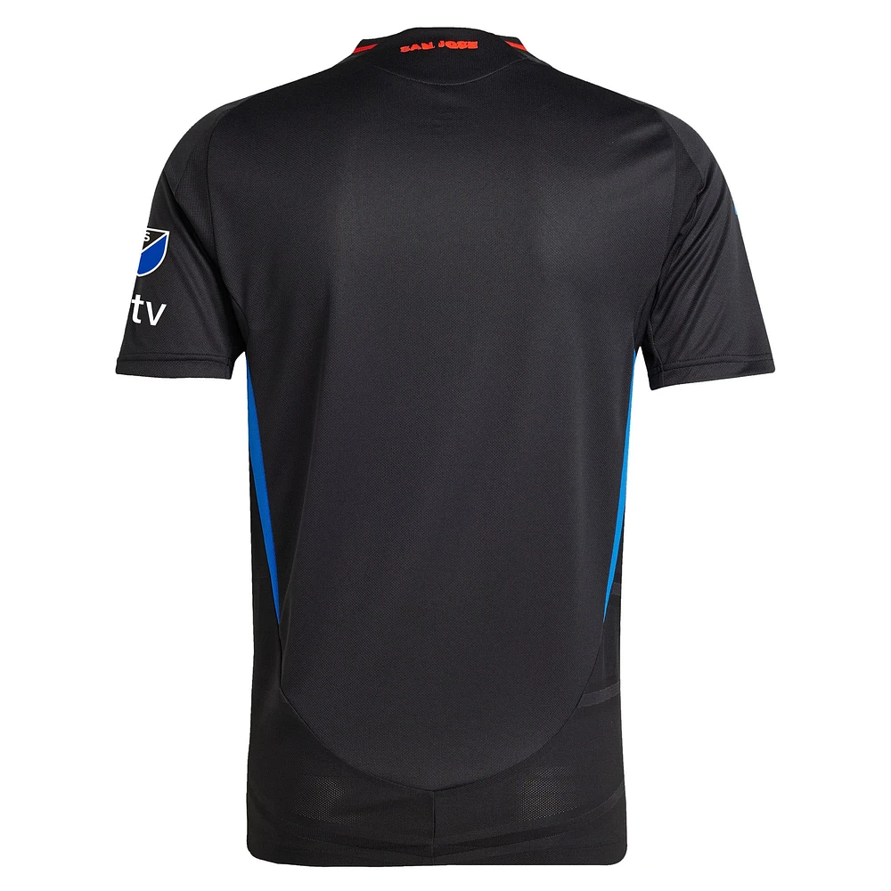 Maillot authentique noir adidas San Jose Earthquakes 2025 Headliner pour homme