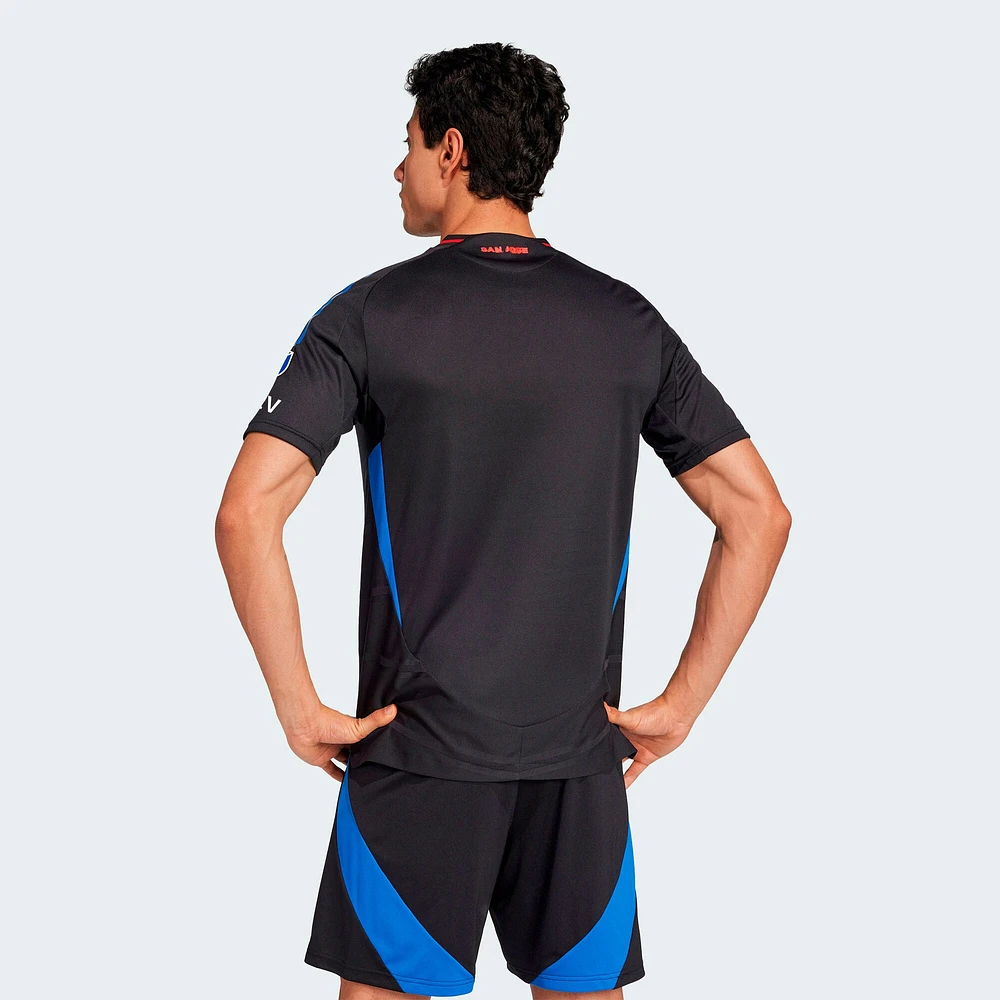Maillot authentique noir adidas San Jose Earthquakes 2025 Headliner pour homme