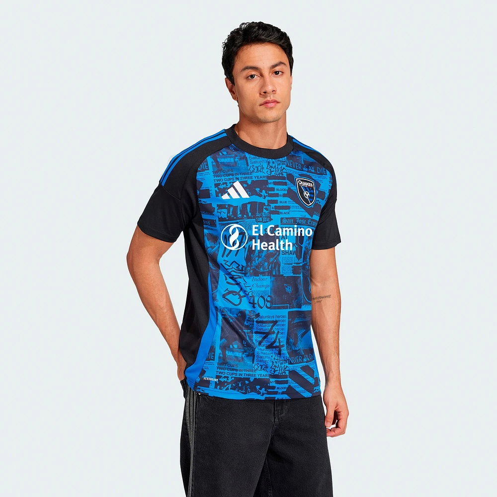 Men's adidas  Black San Jose Earthquakes 2025 Headliner Replica Jersey