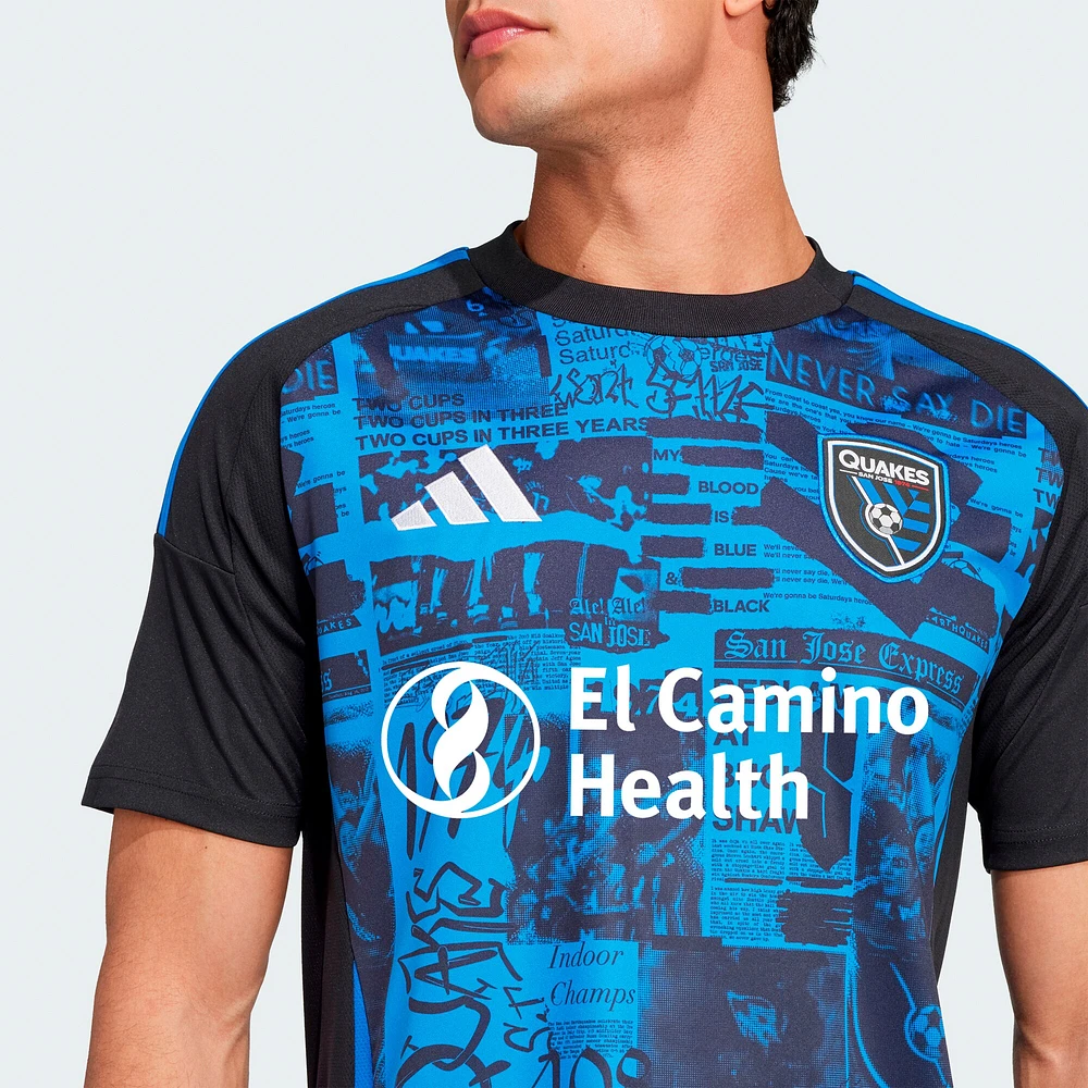 Men's adidas  Black San Jose Earthquakes 2025 Headliner Replica Jersey