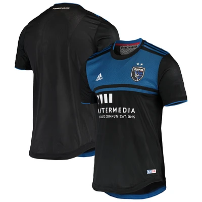 Maillot de performance primaire authentique San Jose Earthquakes adidas noir pour hommes