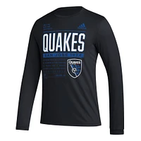 T-shirt AEROREADY à manches longues adidas San Jose Earthquakes Club DNA noir pour homme