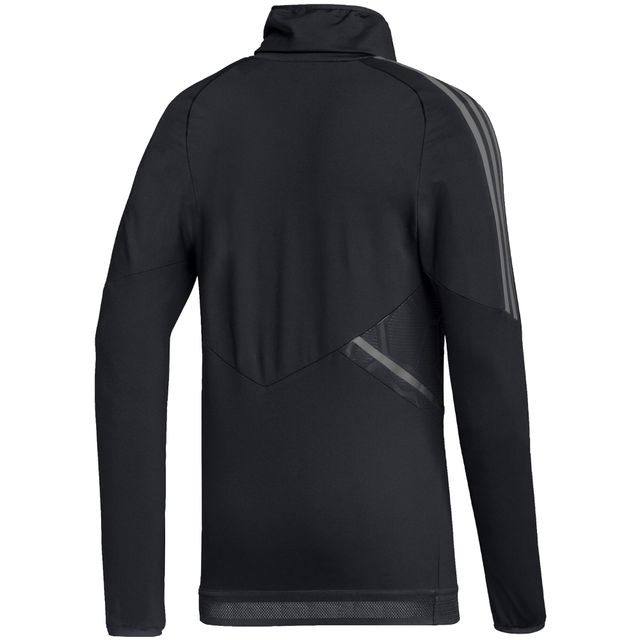 Haut d'échauffement raglan adidas San Jose Earthquakes AEROREADY pour homme, noir/gris