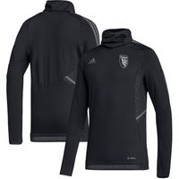 Men's adidas Black San Jose Earthquakes COLD.RDY Raglan Warmup Pullover Jacket