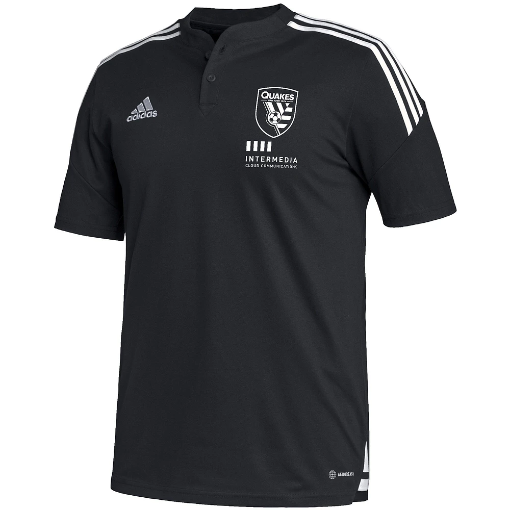 Men's adidas Black San Jose Earthquakes Henley AEROREADY Polo