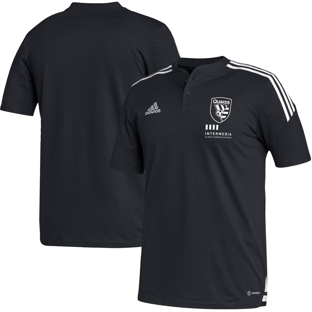 Men's adidas Black San Jose Earthquakes Henley AEROREADY Polo