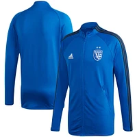 Men's adidas Blue San Jose Earthquakes 2020 On-Field Anthem Full-Zip Jacket