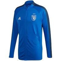 Men's adidas Blue San Jose Earthquakes 2020 On-Field Anthem Full-Zip Jacket