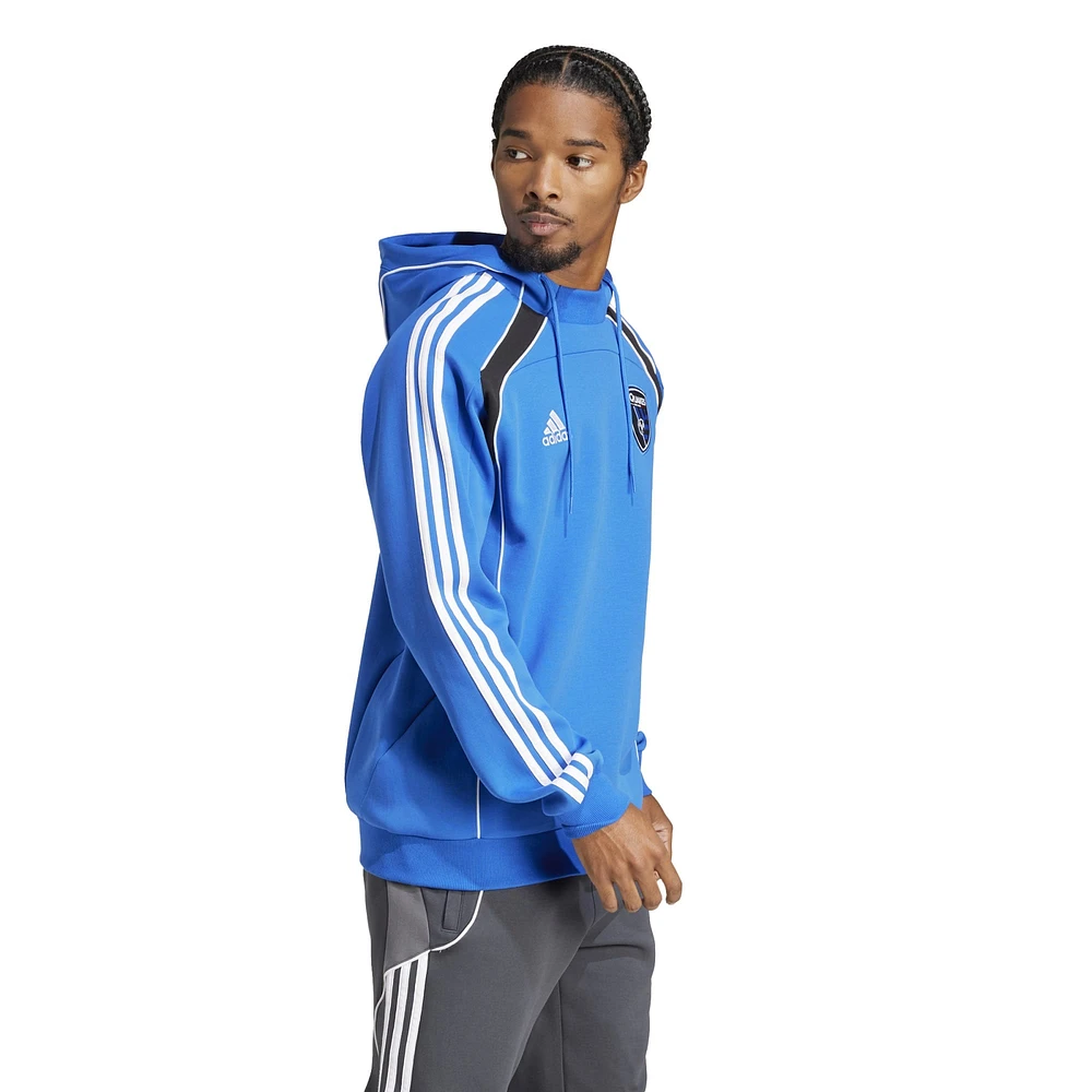 Men's adidas Blue San Jose Earthquakes 2025 Travel Pullover Hoodie