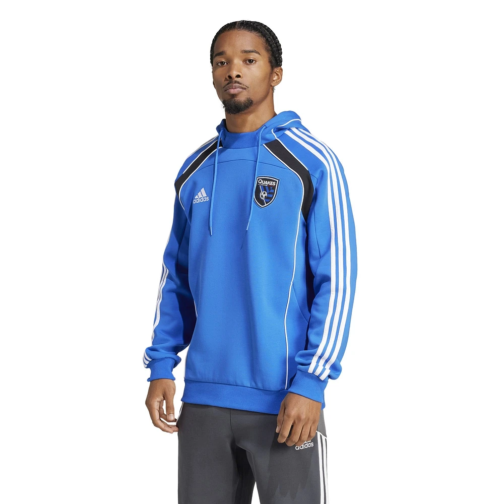 Men's adidas Blue San Jose Earthquakes 2025 Travel Pullover Hoodie