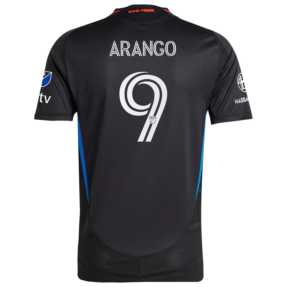 Maillot de joueur authentique San Jose Earthquakes 2025 Headliner noir adidas Cristian Arango pour homme