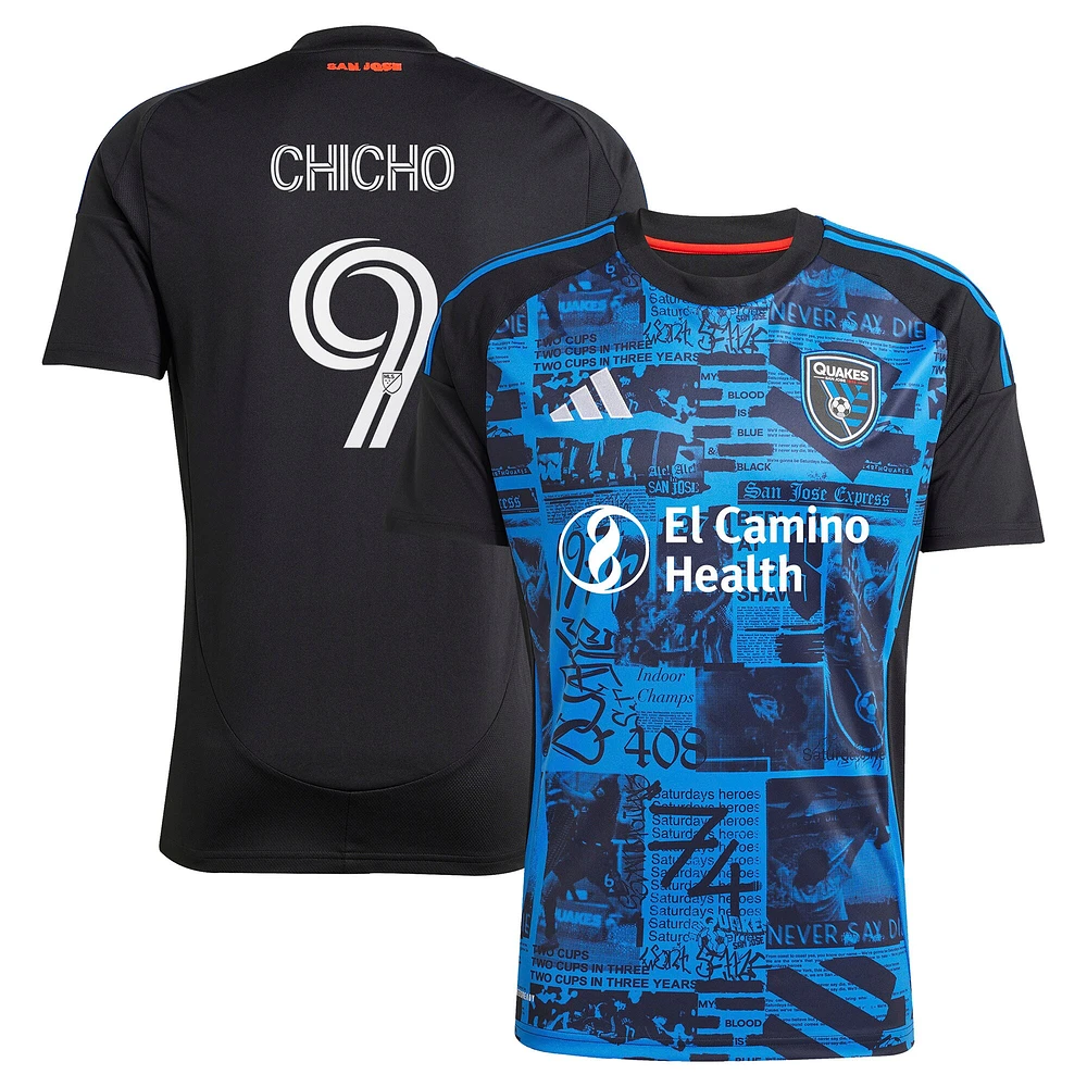 Men's adidas Cristian Arango Black San Jose Earthquakes 2025 Headliner Replica Player Jersey